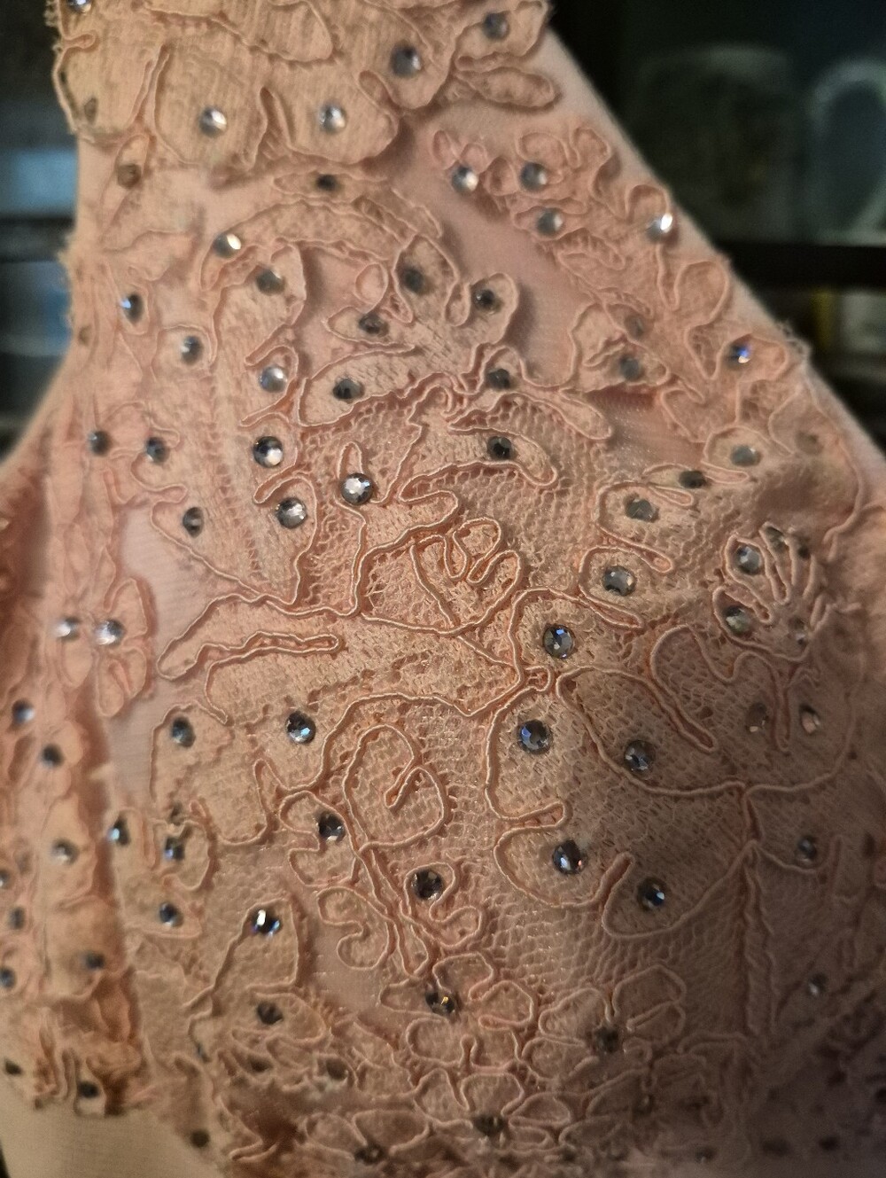 Sherri Hill Pink Lace & Rhinestone Homecoming Dress -8. S27 - Picture 2 of 8